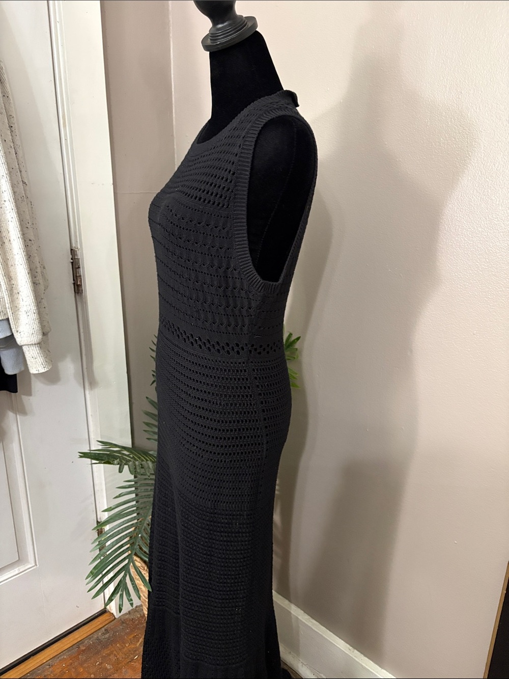 Proenza Schouler Black Sleeveless Crochet Maxi Dress Silk/cotton women’s medium - Picture 4 of 11